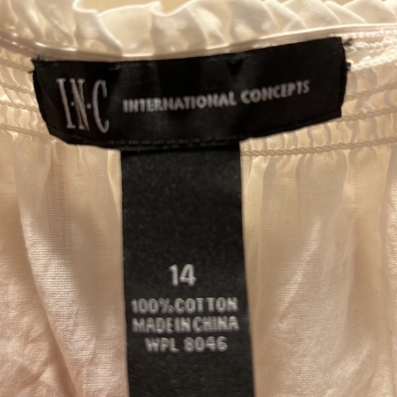 Macys INC top with eyelet trim and removable white tank underneath - Picture 5 of 6